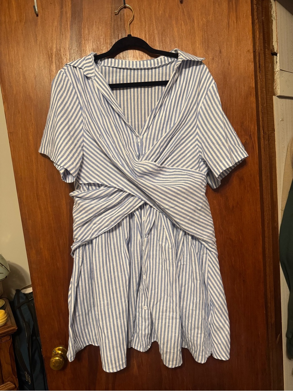 Women’s Plus Size Stripe Wrap Around Dress 3XL